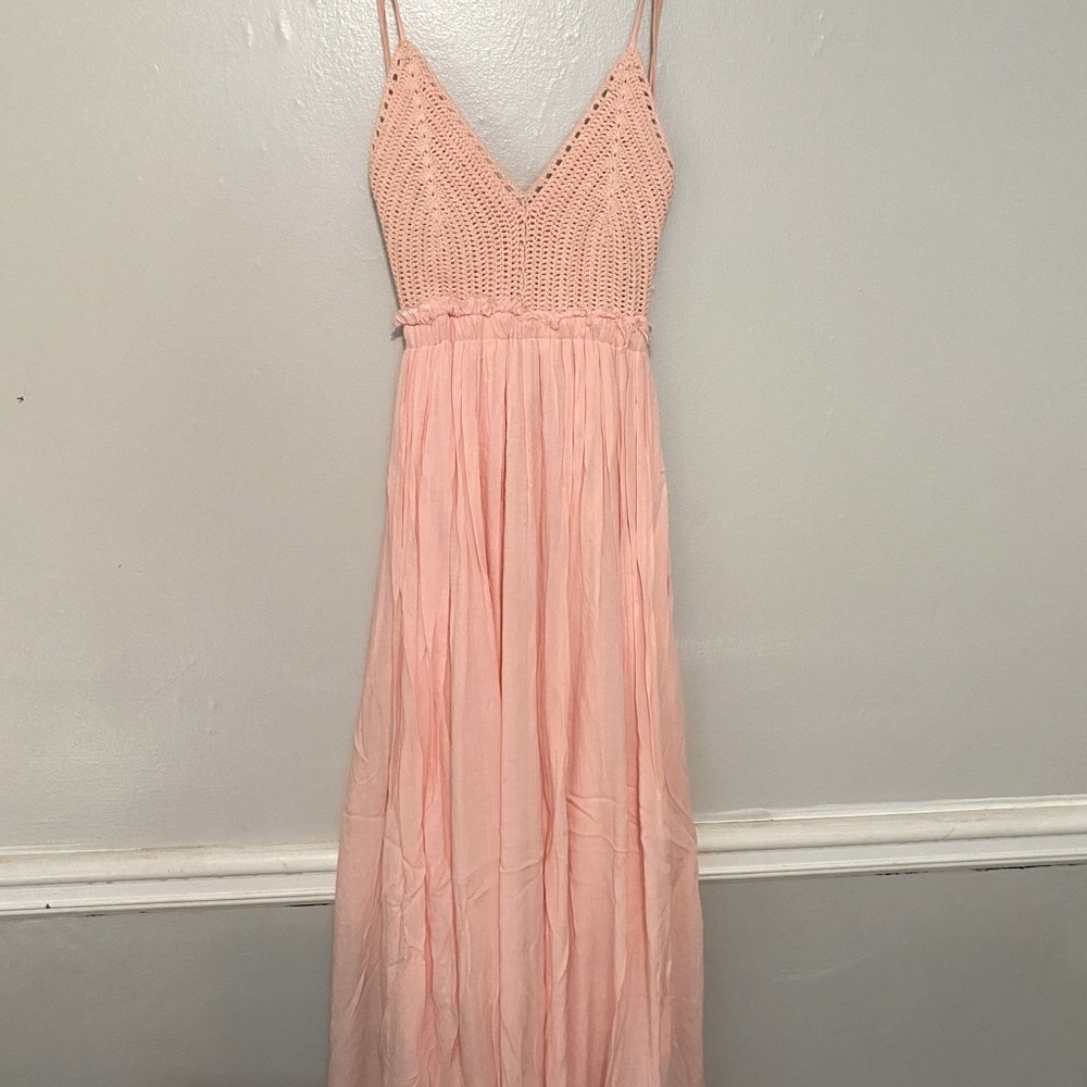 Crochet boho backless  maxi dress